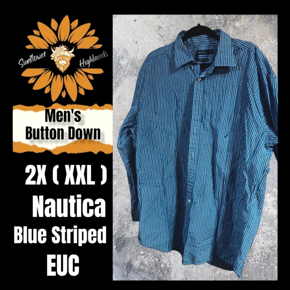 Nautica Mens Button Down Long Sleeve, 2X